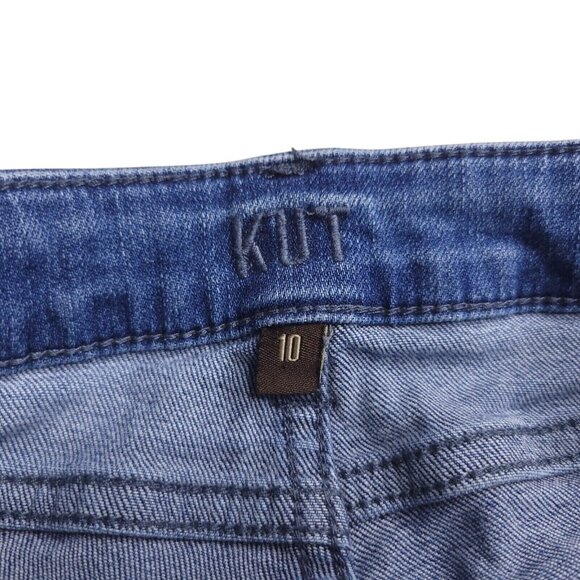 Kut From The Kloth Womens Straight Leg Crop Jeans 10 Mid-Rise Frayed Hem Stretch - Picture 7 of 9
